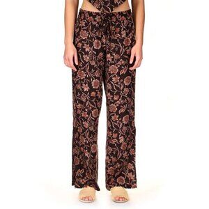 Sanctuary Moody Floral Side Slit Wide-leg Pants Dusk Floral Size Small